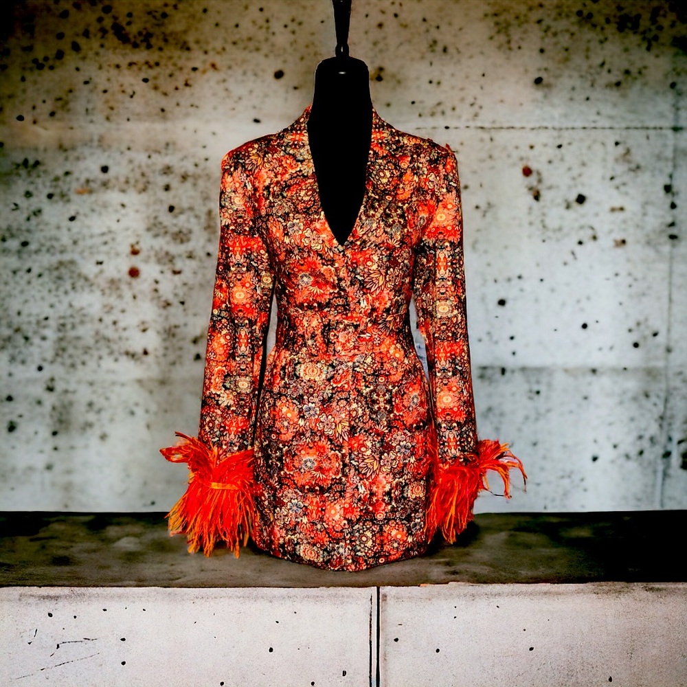 BLAZER DRESS w/ WILDFLOWER PRINT